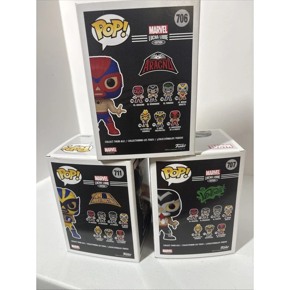 Funko Pop! X3 Marvel Lucha Libre El Venenoide 707 El Aracno 706 El Animal 711